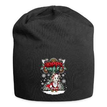 Happy Yule Viking Christmas Goat - Bonnet en jersey - noir - Devant