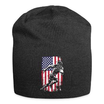 Football Running Wide Receiver USA Flag - Jersey-Beanie - Anthrazit - Vorne