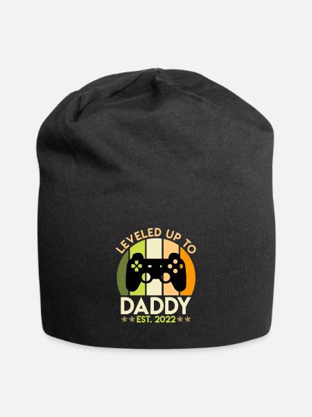 Leveled up to Daddy 2022 devenir papa 2022 - Bonnet en jersey - noir