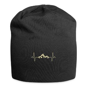 Wandern Berge Herzschlag - Jersey-Beanie - Schwarz - Vorne