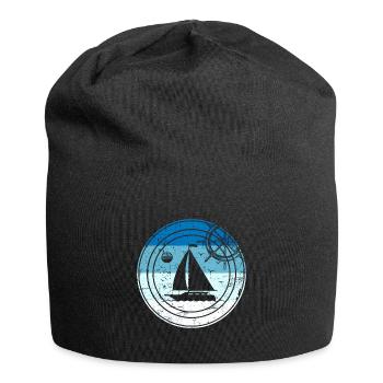 Retro Segelboot - Jersey-Beanie - Schwarz - Vorne