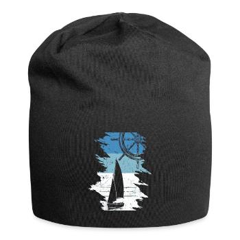 Retro Segelboot Segeltörn Regatta Steuerrad Segler - Jersey-Beanie - Schwarz - Vorne