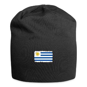 Uruguay Heartbeat Flag Vintage Uruguay - Jersey Beanie - black - Front