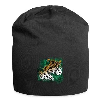Leopard Forêt Tropicale Plantes Nature Végétation - Bonnet en jersey - noir - Devant