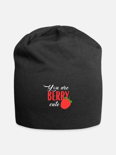 Strawberry - Jersey Beanie - black