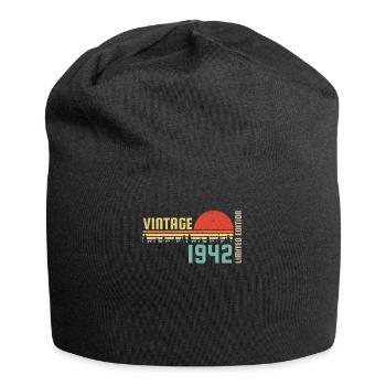 80. Geburtstag Geschenk, Jahrgang 1942, Retro - Jersey-Beanie - Schwarz - Vorne