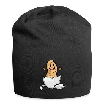 Cacahuète Noix Coquille d’oeuf Naissance Bébé Hourra - Bonnet en jersey - noir - Devant