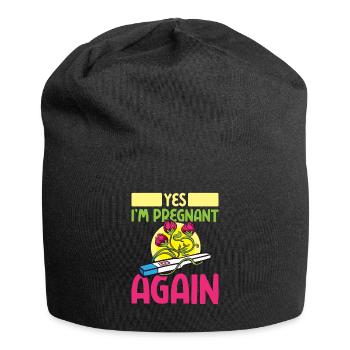 Yes I’m Pregnant Again Pregnancy Announcement - Bonnet en jersey - noir - Devant