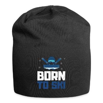 Né pour skier Piste de ski Apres Ski - Bonnet en jersey - noir - Devant