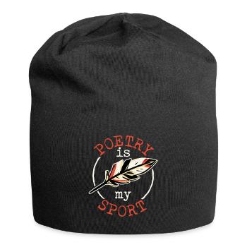 Poesie ist mein Sport Poet Writer - Jersey-Beanie - Schwarz - Vorne
