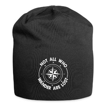 Nicht alle, die wandern, sind verloren - Jersey-Beanie - Schwarz - Vorne
