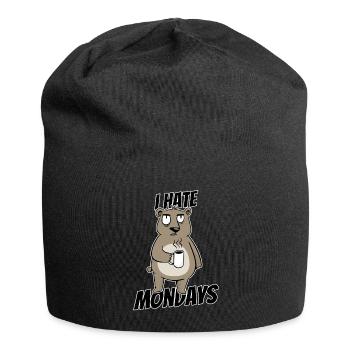 I hate Montage Bear Coffee Drink Brown Bear Fun - Jersey Beanie - black - Front