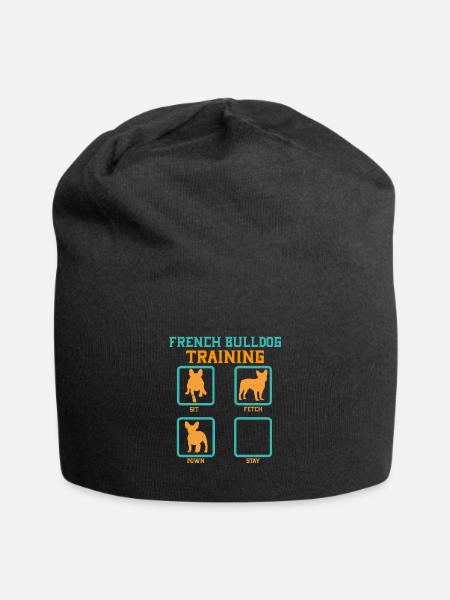 French Bulldog Training - Jersey-Beanie - Schwarz