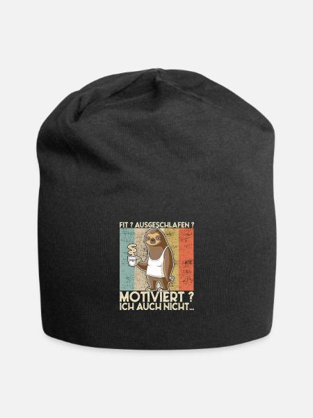 Lustiger Faultier Spruch Büro Kollegen Motivation - Jersey-Beanie - Schwarz