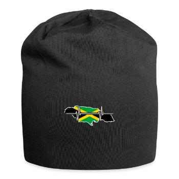 Jamaica Herzschlag Flagge Vintage Jamaica - Jersey-Beanie - Schwarz - Vorne
