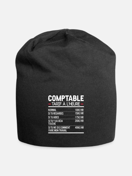 Comptable Idée Cadeau Humour Comptabilité - Bonnet en jersey - noir