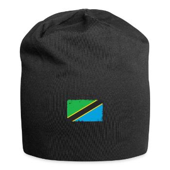 Tanzania Heartbeat Flag Vintage Tanzania - Jersey Beanie - black - Front