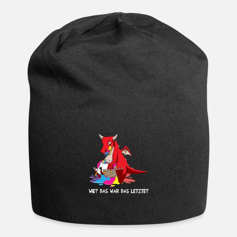 Drachen Wie Das Letzte Drache frisst Einhorn - Jersey-Beanie - Schwarz