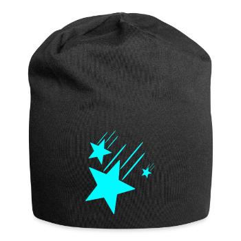 3 étoiles turquoise - Bonnet en jersey - noir - Devant