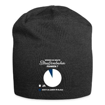 Straßenbahn Spruch Geschenk - Jersey-Beanie - Anthrazit - Vorne