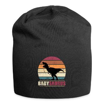 BabySaurus Dinosaur Baby Dino Birth Gift - Jersey Beanie - black - Front