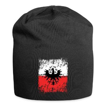 Tirol Wappen Rot Weiß Outfit - Jersey-Beanie - Schwarz - Vorne