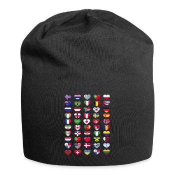 Drapeaux nationaux Drapeaux nationaux Forme du cœur - Bonnet en jersey - noir - Devant
