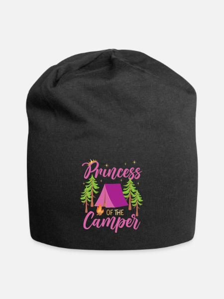 Camping Family Tent Cute Princess - Jersey-Beanie - Schwarz