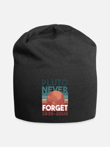 Astronomie Pluto Never Forget - Jersey-Beanie - Schwarz
