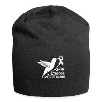White Ribbon Lung Cancer Awareness White Ribbon - Jersey Beanie - black - Front