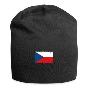 Czech Republic Heartbeat Flag Vintage Czech Republic - Jersey Beanie - black - Front
