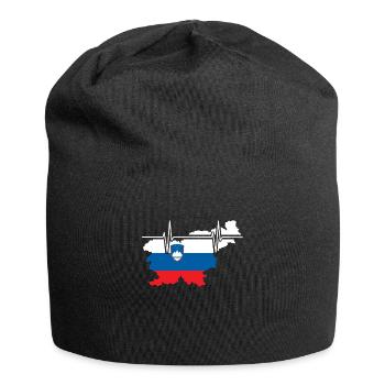 Slovenia Heartbeat Flag Vintage Slovenia - Jersey Beanie - black - Front