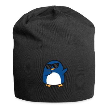 Drôle d’amoureux des pingouins barbotant un pingouin - Bonnet en jersey - noir - Devant