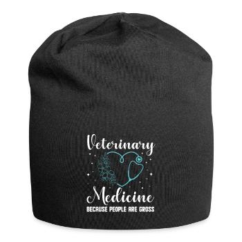 veterinarian veterinary medicine animals medicine veterinary practice - Jersey Beanie - black - Front