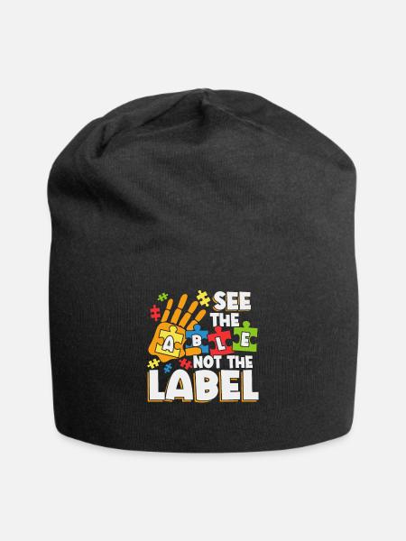 See The Able Not The Label Autism Awareness - Jersey Beanie - black
