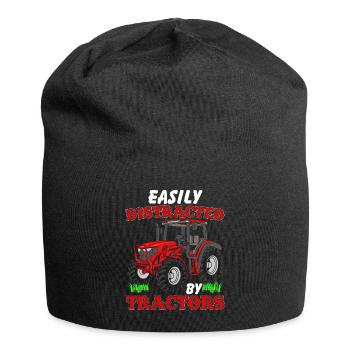Easily Distraced By Tractors Funny Farmer Farming - Bonnet en jersey - noir - Devant