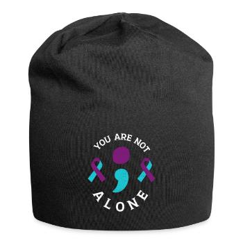 Vous n’êtes pas seul point-virgule - Bonnet en jersey - noir - Devant