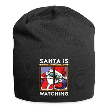 Santa Is Watching Santa Claus Gift - Jersey Beanie - black - Front