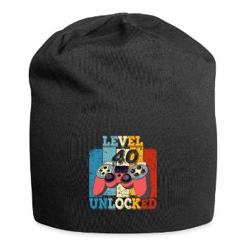 Men's Level 40 Unlocked Birthday Shirt Gamer - Jersey Beanie - black - Front
