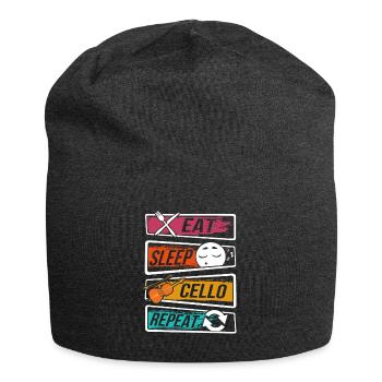 Cello - Eat Sleep Cello Repeat - Bonnet en jersey - charbon - Devant