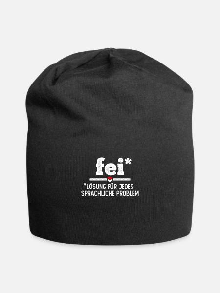 Franken Fei Fränkisch Lieblingswort Frankenland - Jersey-Beanie - Schwarz