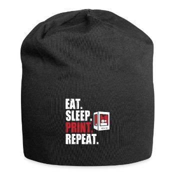 Eat Sleep Print Repeat 3 D Printing 3 D Printer - Jersey Beanie - black - Front