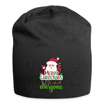 Weihnachten, Weihnachten, Weihnachten, Weihnachten - Jersey-Beanie - Schwarz - Vorne
