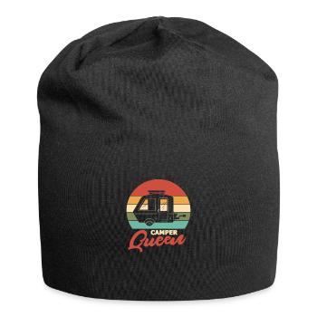 Camping Queen Camper Queen Cadeau de plein air - Bonnet en jersey - noir - Devant