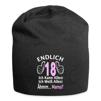 Endlich 18 Ich kann alles 18. Geburtstag Teenager - Jersey-Beanie - Schwarz - Vorne