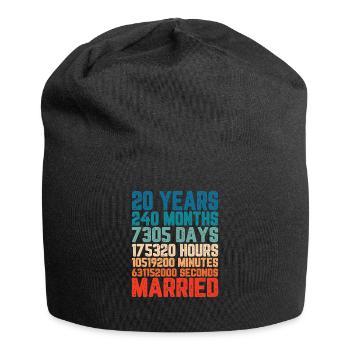 20 ans mariage mariage mariage dire cadeau - Bonnet en jersey - noir - Devant