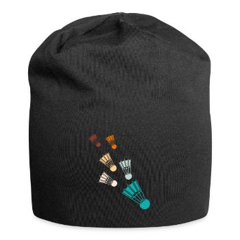Retro Badminton Federbälle Shuttlecocks - Jersey Beanie - black - Front