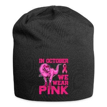 Im Oktober tragen wir Pink - Breast Cancer Awareness - Jersey-Beanie - Schwarz - Vorne