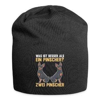 Zwei Pinscher Hund Pinscher - Jersey-Beanie - Schwarz - Vorne