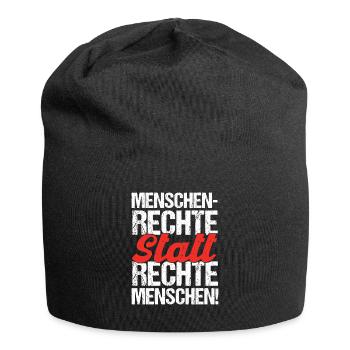 Menschenrechte statt rechte Menschen Antirassismus - Jersey-Beanie - Schwarz - Vorne
